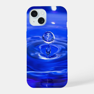 Cool Blue Water Droplet  iPhone 15 Case