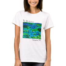 Cool Blue Water Lilypad Peinture Art T-shirt