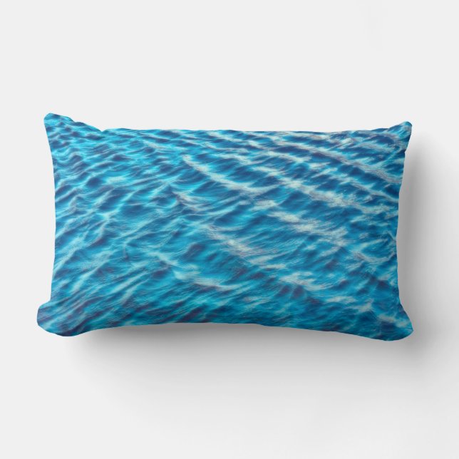 cool blue water throw pillow home decor (Front)