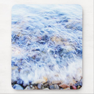 Cool blue water wave mouse pad