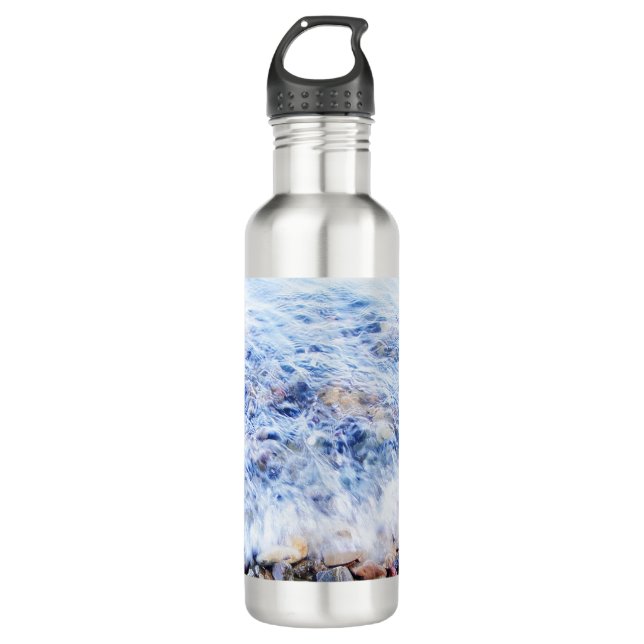 Cool blue waving water 710 ml water bottle (Front)