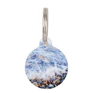 Cool blue waving water pet tag
