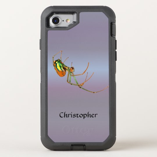 Cool Blue Whimsical Sleek Spider Fun OtterBox Defender iPhone 8/7 Case