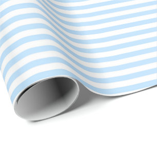 Cool Blue White Stripe Wrapping Paper