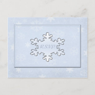 Cool Blue Winter Wedding R.S.V.P. Postcard