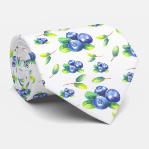 cool blueberry fruit tiled pattern tie