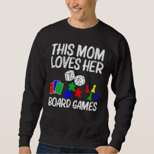 Cool Board Games Art For Mom Mother Meeple Card Ch Sweatshirt