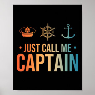 Cool Boat Captain Art For Men Women Sailboat Boati Poster