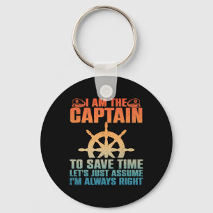 Cool Boat Captain For Men Women Boating Pontoon Bo Keychain