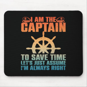 Cool Boat Captain For Men Women Boating Pontoon Bo Mouse Pad