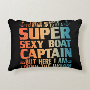 Cool Boat Captain For Men Women Sail Pontoon Boati Accent Pillow