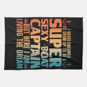 Cool Boat Captain For Men Women Sail Pontoon Boati Kitchen Towel
