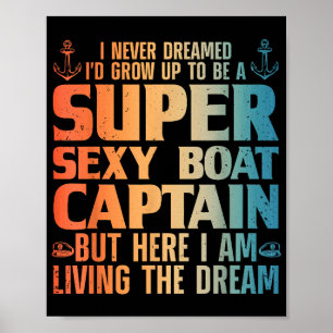 Cool Boat Captain For Men Women Sail Pontoon Boati Poster