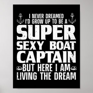 Cool Boat Captain For Men Women Sail Pontoon Boati Poster