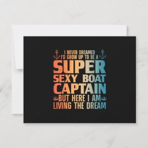 Cool Boat Captain For Men Women Sail Pontoon Boati RSVP Card