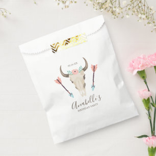 Cool Boho Cow Skull Favour Bag