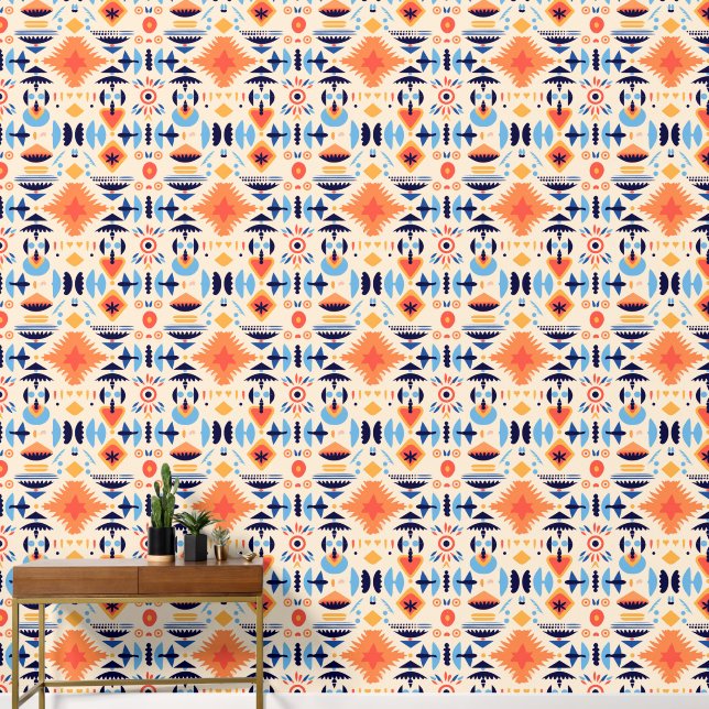 Cool Boho Southwestern pattern tiled  Wallpaper (Hallway)