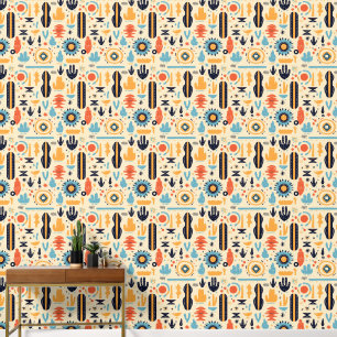 Cool Boho Southwestern pattern tiled Wallpaper