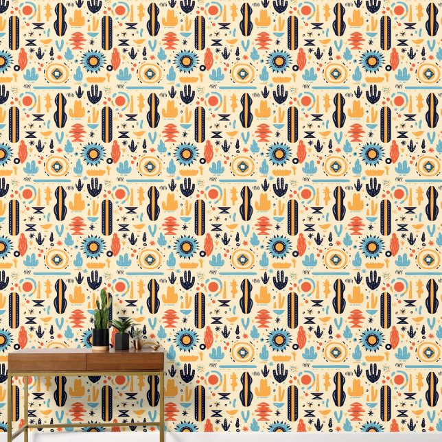 Cool Boho Southwestern pattern tiled  Wallpaper (Hallway)