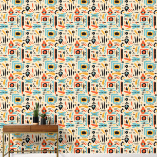 Cool Boho Southwestern pattern tiled Wallpaper
