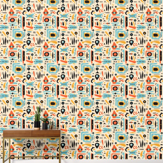 Cool Boho Southwestern pattern tiled Wallpaper (Hallway)