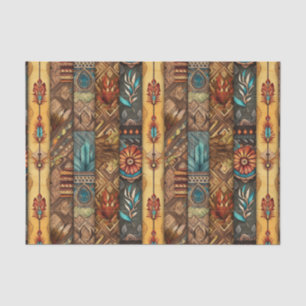 Cool Boho Western tiled pattern decoupage  Tissue Paper