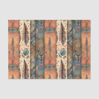 Cool Boho Western tiled pattern decoupage  Tissue Paper