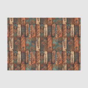 Cool Boho Western tiled pattern decoupage Tissue Paper
