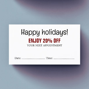 Cool Bold Black White Red Salon Appointment Coupon