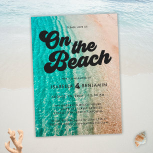 Cool Bold Coastal On The Beach Destination Wedding Invitation