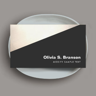 Cool Bold Geometric Gold Black Business Card