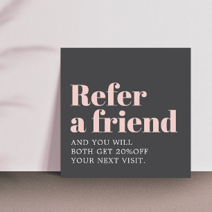 Cool Bold Grey Rose Beauty Salon Referral Car Card