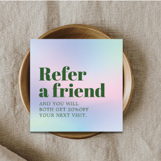 Cool Bold Pastel Green Beauty Salon  Referral Card