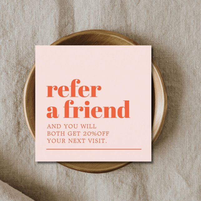 Cool Bold Pastel White Beauty Salon Referral Card (Creator Uploaded)