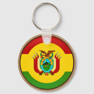 Cool Bolivia Flag Seal Keychain