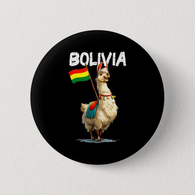 Cool Bolivian Llama Costume For Bolivia Lovers  2 Inch Round Button (Front)