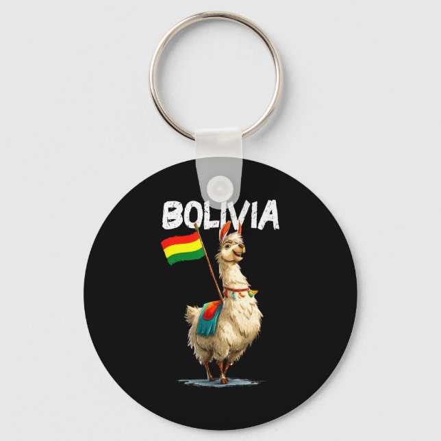 Cool Bolivian Llama Costume For Bolivia Lovers  Keychain (Front)