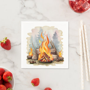 cool bonfire lovers party napkin