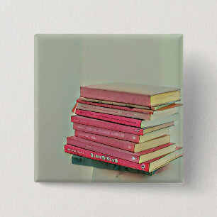 Cool book lover gift 2 inch square button
