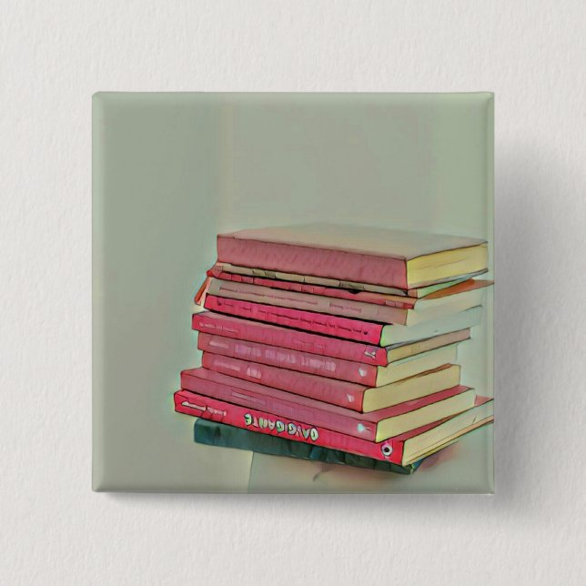 Cool book lover gift 2 inch square button (Front)