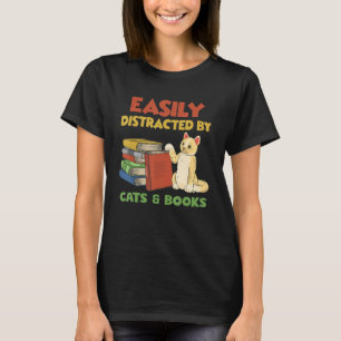 Cool Book Reader For Men Women Book Bookworm Cat T-Shirt