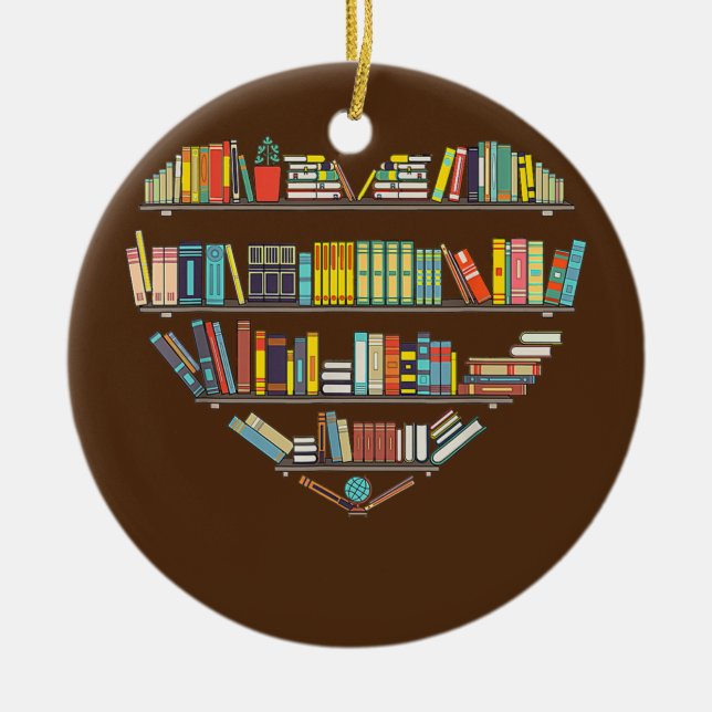 Cool Books Reading Men Women Book Lover Literacy Ceramic Ornament (Front)