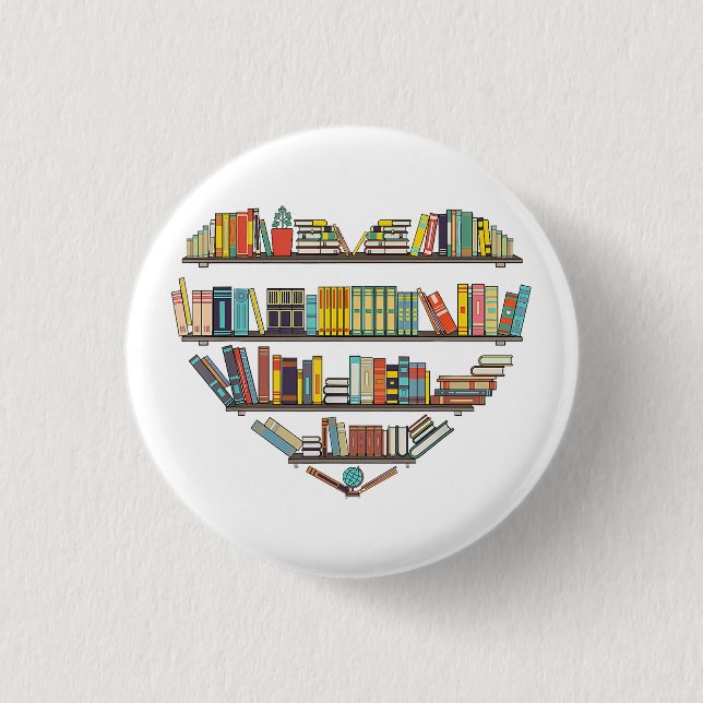 Cool Books Reading Men Women Book Lover Literacy L 1 Inch Round Button (Front)