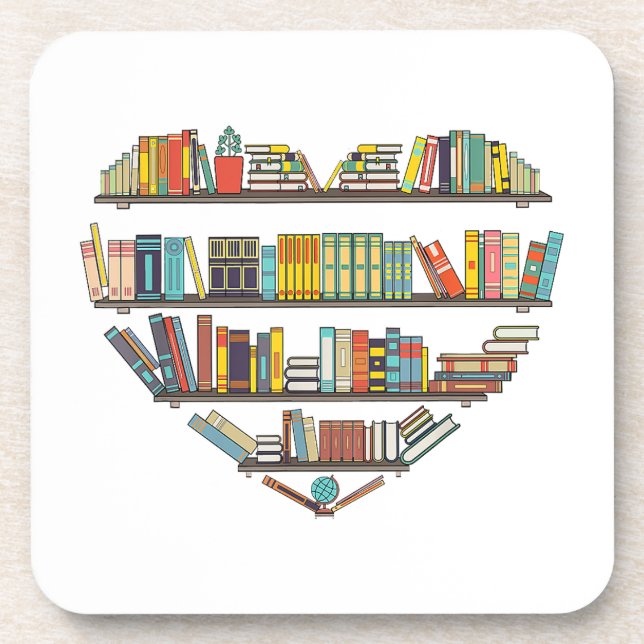 Cool Books Reading Men Women Book Lover Literacy L Coaster (Front)
