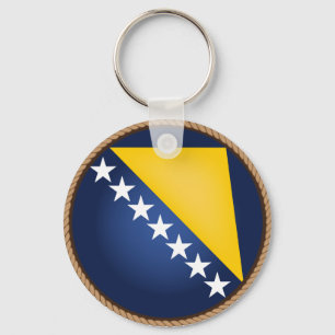 Cool Bosnia and Herzegovina Flag Seal Keychain