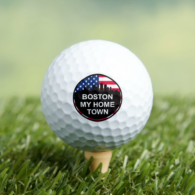 Cool Boston Home Town Skyline Golf Balls (Insitu Tee)