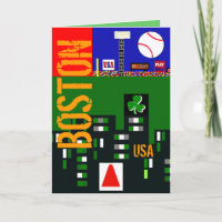 Cool Boston Sports Art Designer Greeting Cards