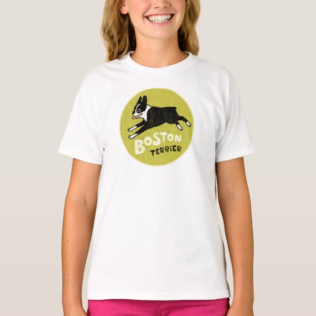 Cool Boston Terrier Vintage Style Cute Pet Dog T-Shirt (Front)