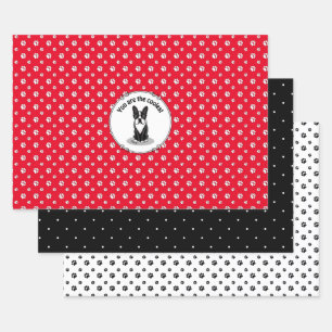 Cool Boston Terrier with Sunglasses (black) Wrapping Paper Sheet