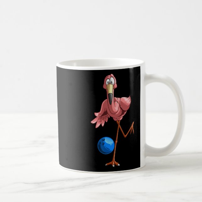 Cool Bowling Flamingo Funny Shorebirds Lover Playe Coffee Mug (Right)